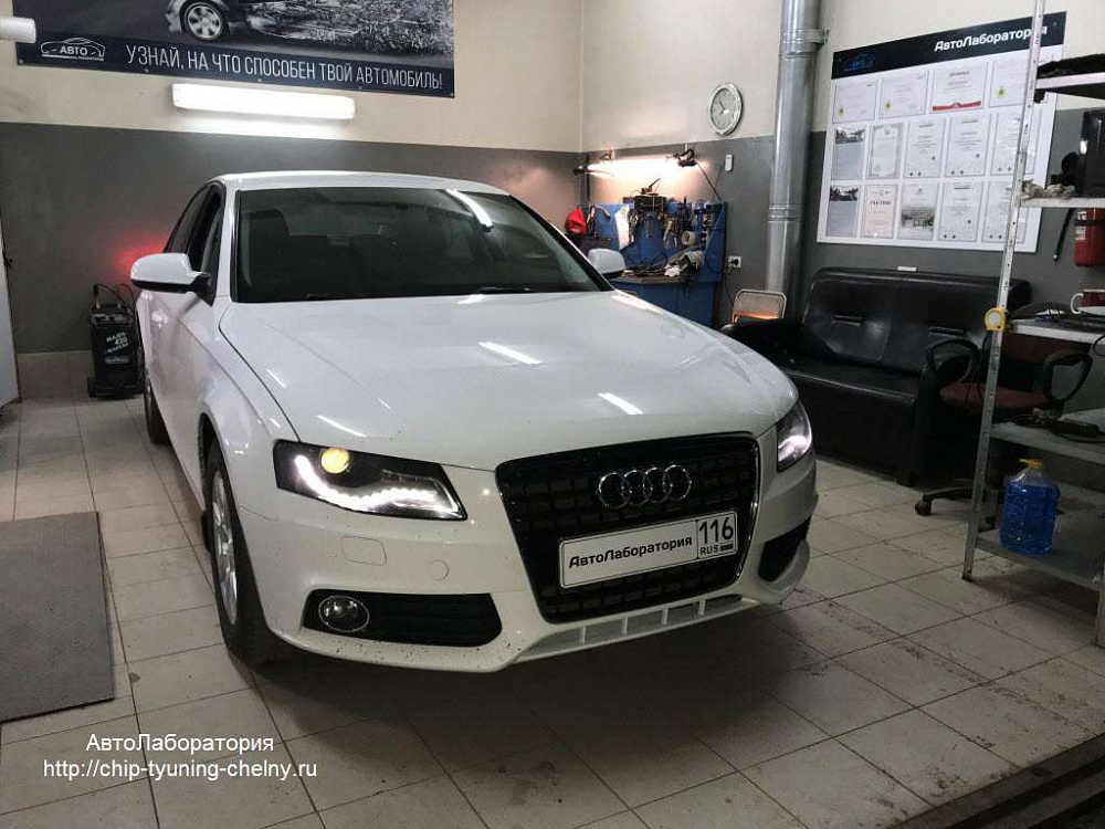 Чип-тюнинг Audi A4 160HP TFSI 1.8L 2010 г.в. с отключением катализатора